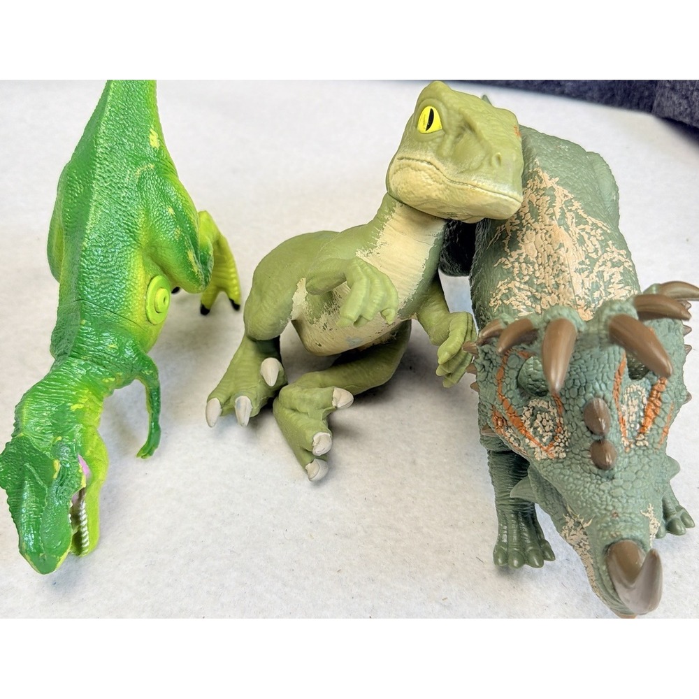 Jurassic World Dinosaur Figure Lot T-Rex Velociraptor Sinoceratops Moose 3 Pc